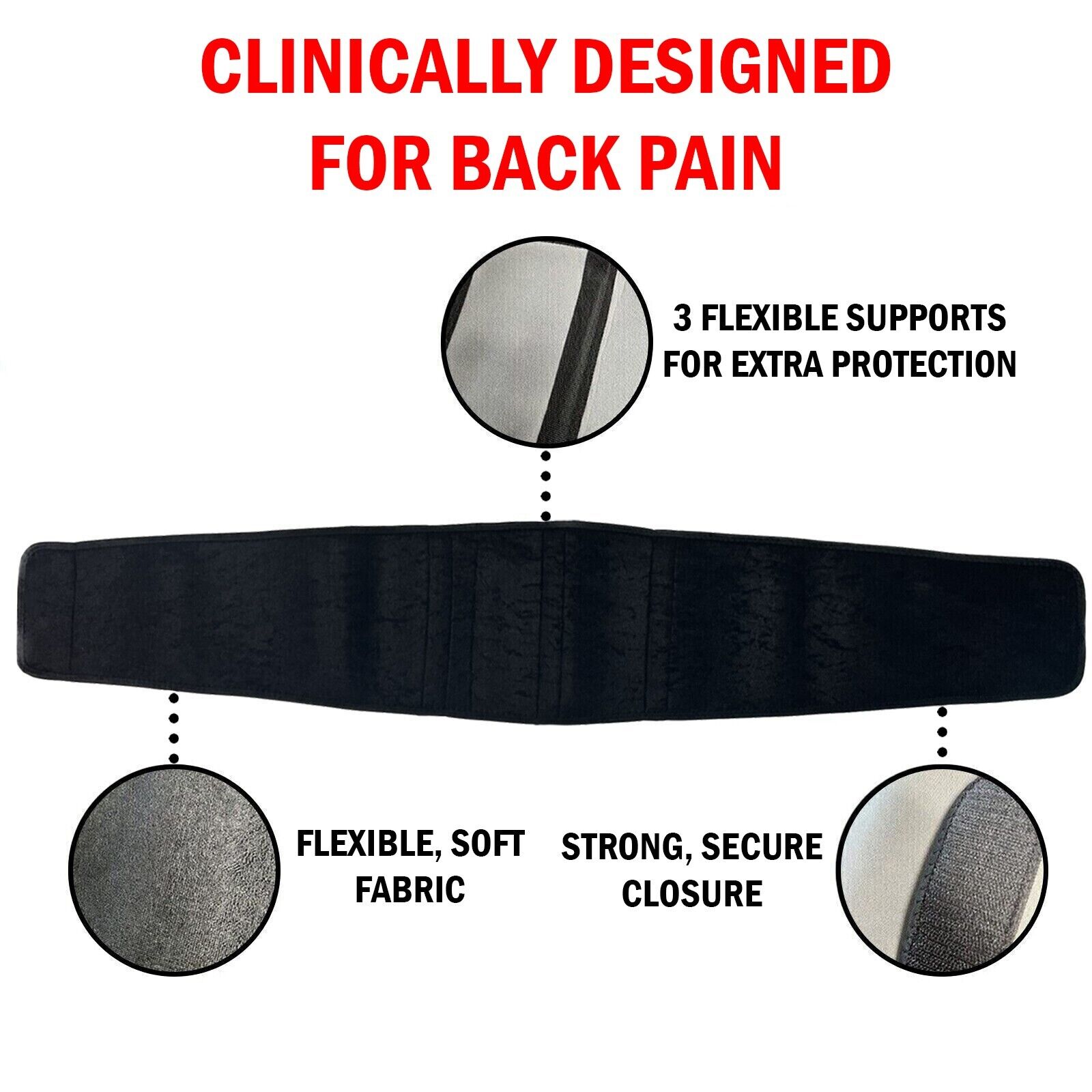 Back brace and images of its features