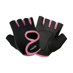 One pink pair of fitness gloves
