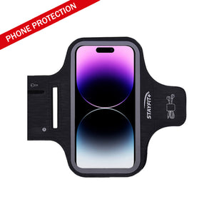 Black fitness armband with an iphone inside