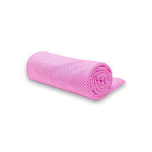 Rolled up pink cooling towel