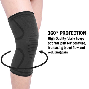 Woven knee brace with a description about protecting your knee