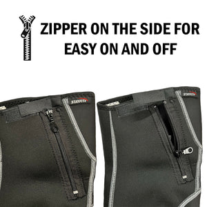 Knee brace with a zipper down and up