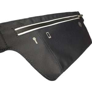 Black slim waist pack from the side